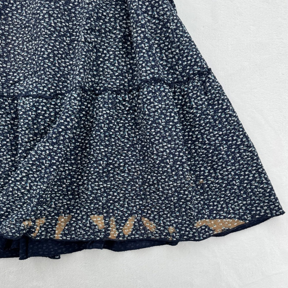 Brandy Melville Floral Maxi Skirt Women OS Navy Blue Fair Tiered Ruffle - Picture 8 of 8
